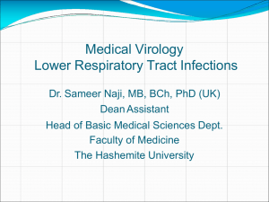 Medical Virology Lower Respiratory Tract Infections