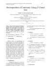 DECOMPOSITION OF CONTINUITY USING