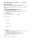 Lecture Notes for Section 1.4 (Complex Numbers)