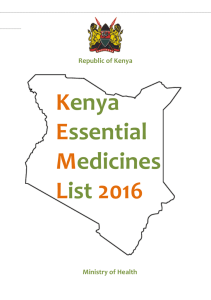 Kenya Essential Medicines List 2016