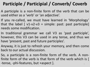 Participle / Participial / Converb/ Coverb