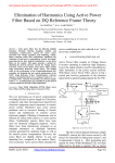 Elimination of Harmonics Using Active Power Filter Based on