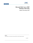 Microsoft SQL Server 2005 Database Mirroring