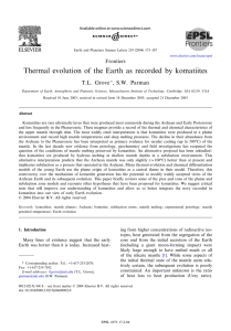 Thermal evolution of the Earth as recorded by komatiites