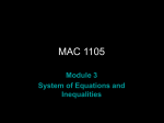 System of Equations and Inequalities