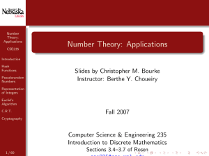 Number Theory: Applications