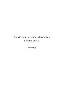 An Introductory Course in Elementary Number Theory