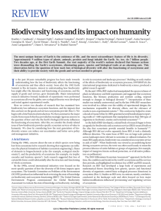 Biodiversity loss and its impact on humanity