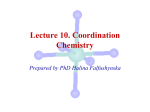 Lecture 10. Coordination chemistry