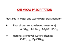 Phosphorus Removal from Wastewater by Chemical Precipitation