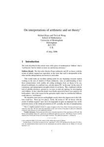 On interpretations of arithmetic and set theory