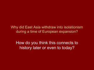Why did East Asia withdraw into isolationism during a time of