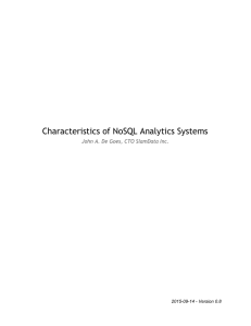 Characteristics of NoSQL Analytics Systems