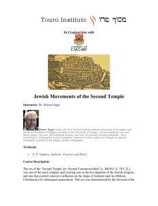 Jewish Movements of the Second Temple