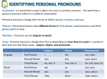 •A pronoun is a word that is used in place of a noun or another