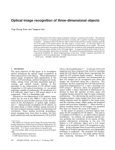 Optical image recognition of three-dimensional objects