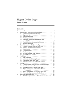 Higher Order Logic - Theory and Logic Group