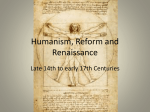 Humanism Reform and Renaissance part 1 intro