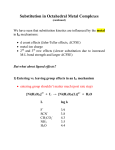 Substitution in Octahedral Metal Complexes