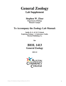 Zoology Lab Manual - Austin Community College