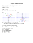 4.3 Quadratic functions and their properties A quadratic function is a