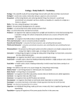 Ecology – Study Guide #1 – Vocabulary