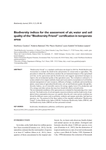 Biodiversity indices for the assessment of air, water and soil quality