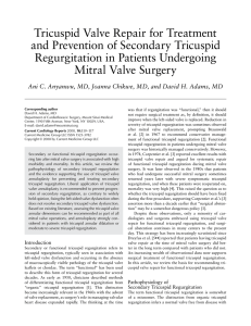 Tricuspid Valve Repair for Treatment and Prevention of Secondary