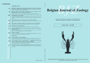Belgian Journal of Zoology Belgian Journal of Zoology