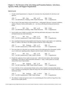 Chapter 2 - The Structure of the Advertising and Promotion Industry