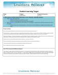 Student Learning Target