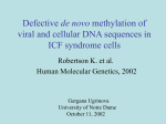 Defective de novo methylation of viral and cellular DNA sequences