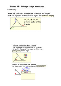 Notes 4B: Triangle Angle Measures Vocabulary