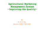 Agricultural Marketing Management System Improving