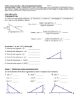 Unit 7 Lesson 4 Notes: The 3 Trigonometric Ratios
