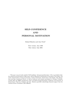 self-confidence and personal motivation