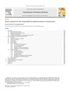 Coordination Chemistry Reviews Metal catalysts for the vinyl