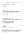 Department of Performing Arts Audition FAQ`s