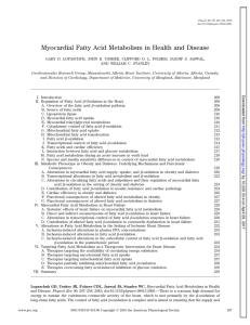 Myocardial Fatty Acid Metabolism in Health and Disease