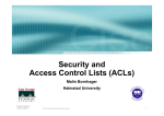 Security and Access Control Lists (ACLs)