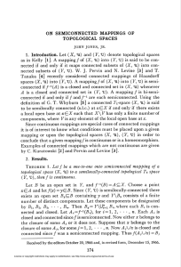 ON SEMICONNECTED MAPPINGS OF TOPOLOGICAL SPACES 174