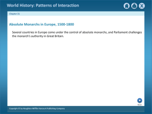 Absolute Monarchs in Europe, 1500-1800