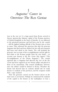 Augustus` Career in Overview: The Res Gestae