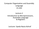 CS- 203 Assembly Language Programming