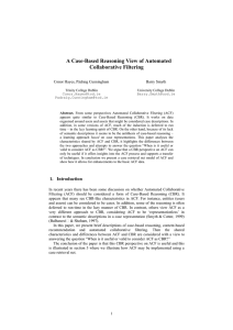 A Case-Based Reasoning View of Automated Collaborative Filtering