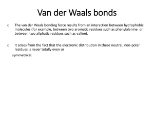 Van der Waals bonds
