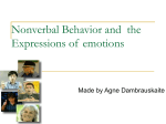 Nonverbal Behavior and the Expressions of emotions