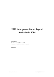 2015 Intergenerational Report Australia in 2055