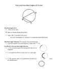 Arcs and Inscribed Angles of Circles