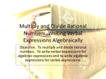 Multiply and Divide Rational Numbers, Writing Verbal Expressions